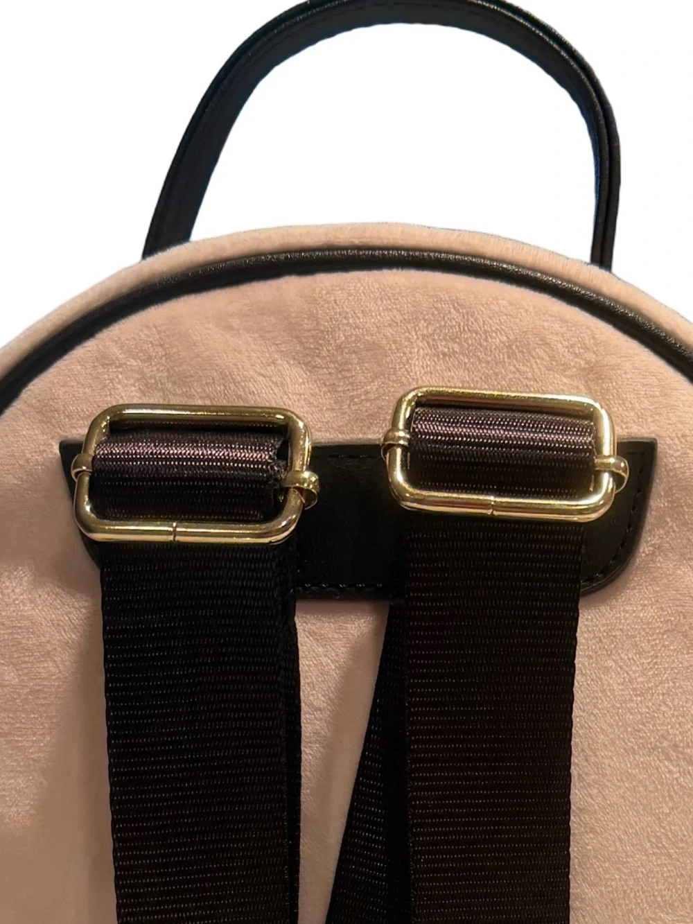 Juicy Couture Light Blush Pink Embroidered Heart Logo Velour Backpack. (P236) - Picture 9 of 12